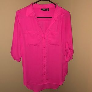 Hot pink button up